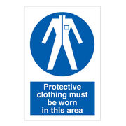 Protective Clothing Must Be Worn In This Area Sign